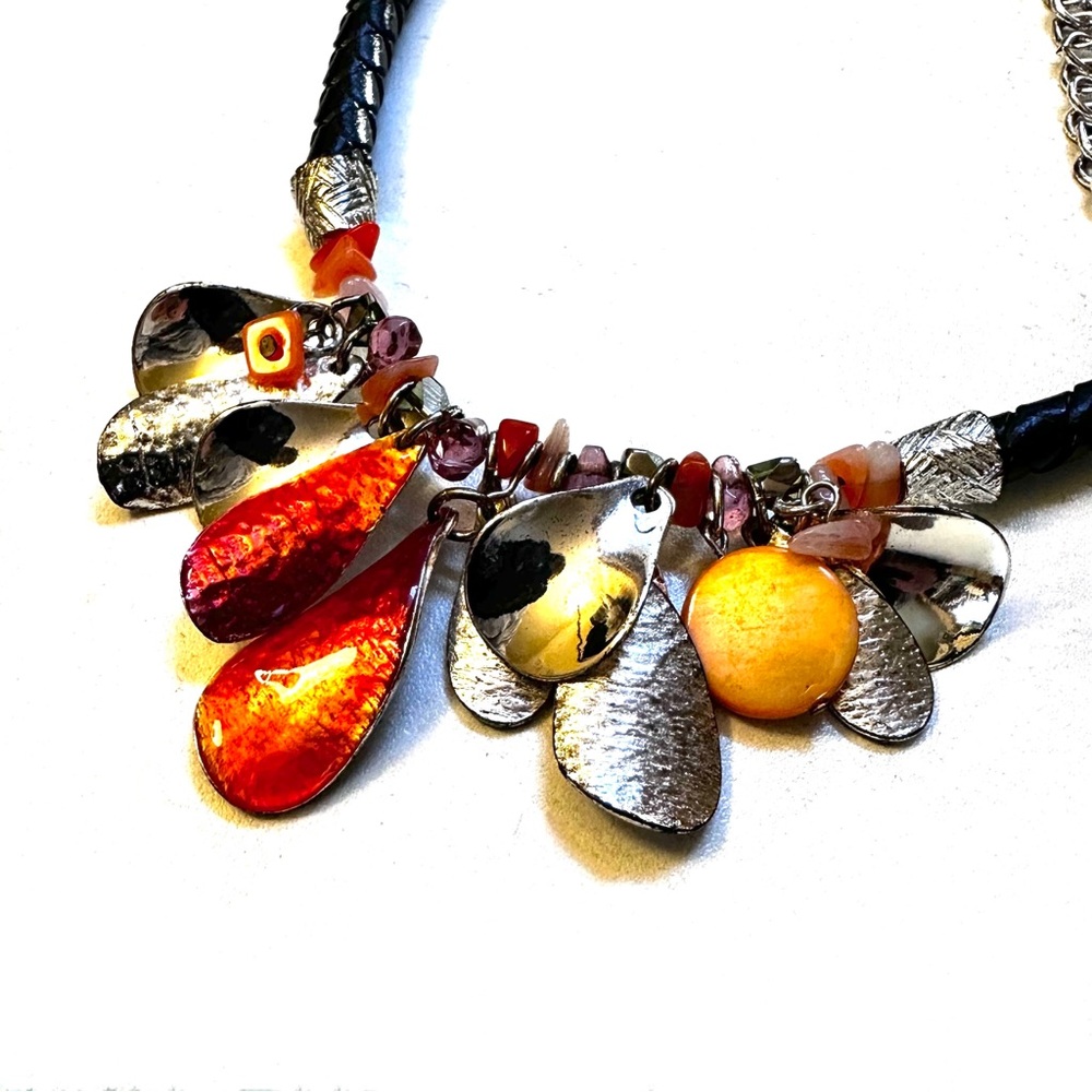 Chico's Boho Necklace Leather Jewelry - Picture 2 of 6